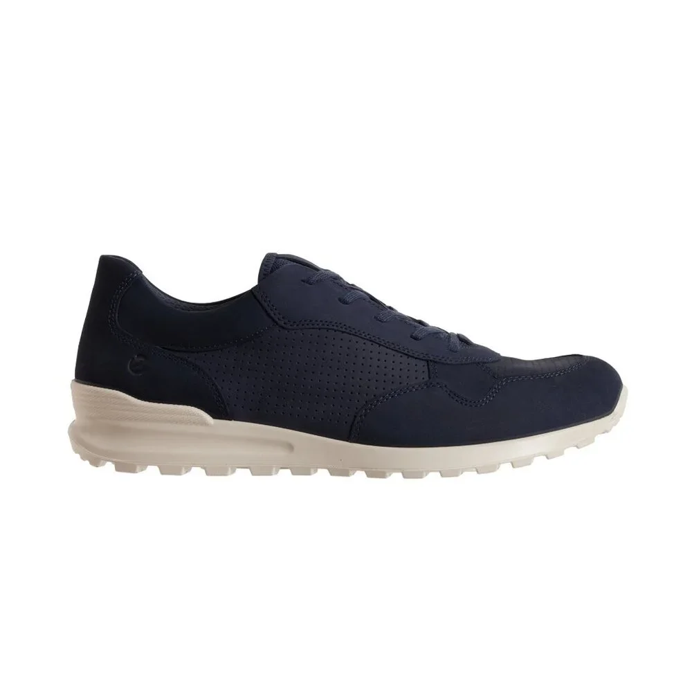 Ecco CS25 Mens Low Cut Sneaker Marine Nubuck Perforated Leather NIB MSRP 150